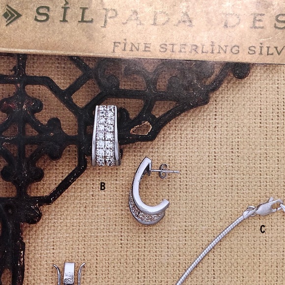 Silpada Cubic Zirconia Sterling Silver Earrings P1395 - Picture 9 of 17